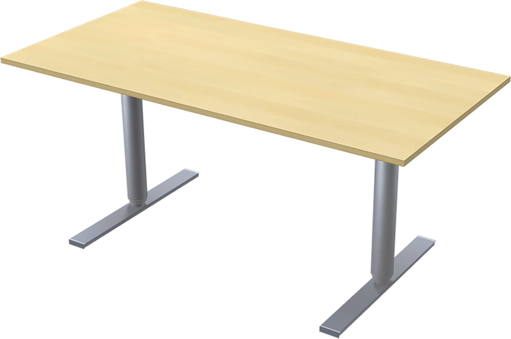 [2482151] Skrivbord manuellt 160x80 cm 2-pelarstativ inkl. bordsskiva Björk Lanab