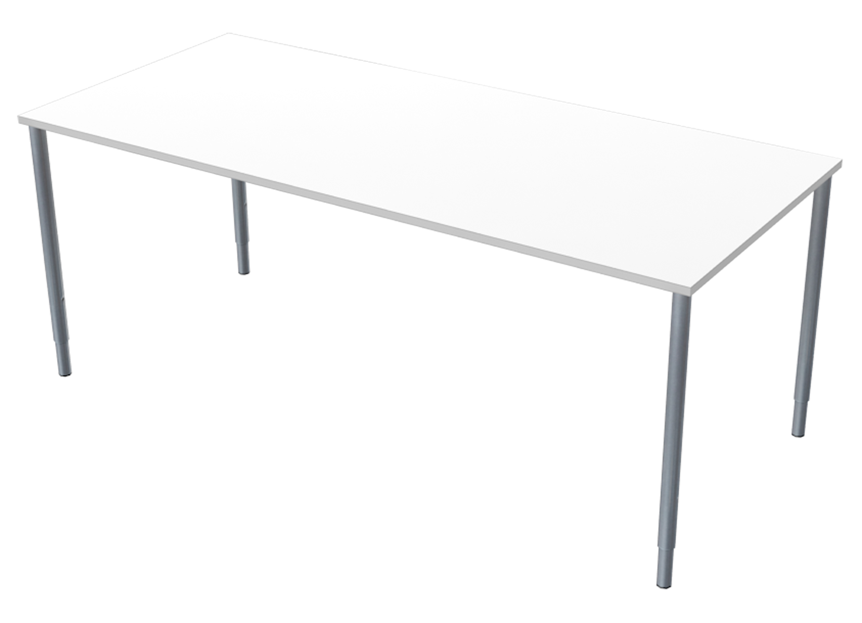 [2482190] Skrivbord 180x80cm vitmel/silv