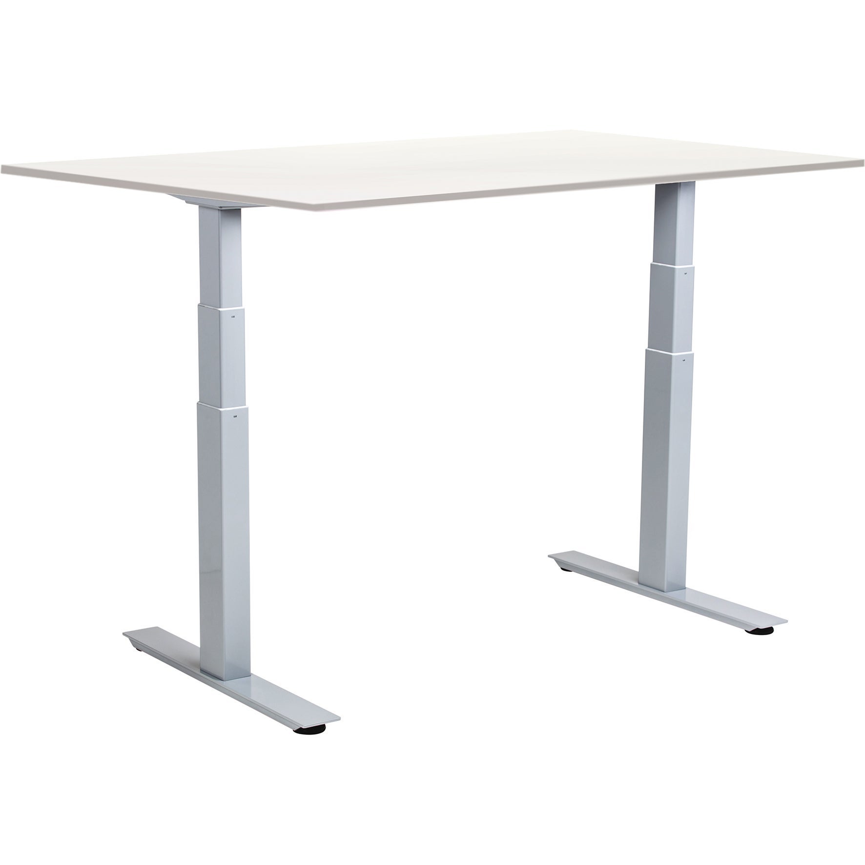 [8559262] Skrivbord el Easydesk Adapt VI vit/aluminium 140x80 cm