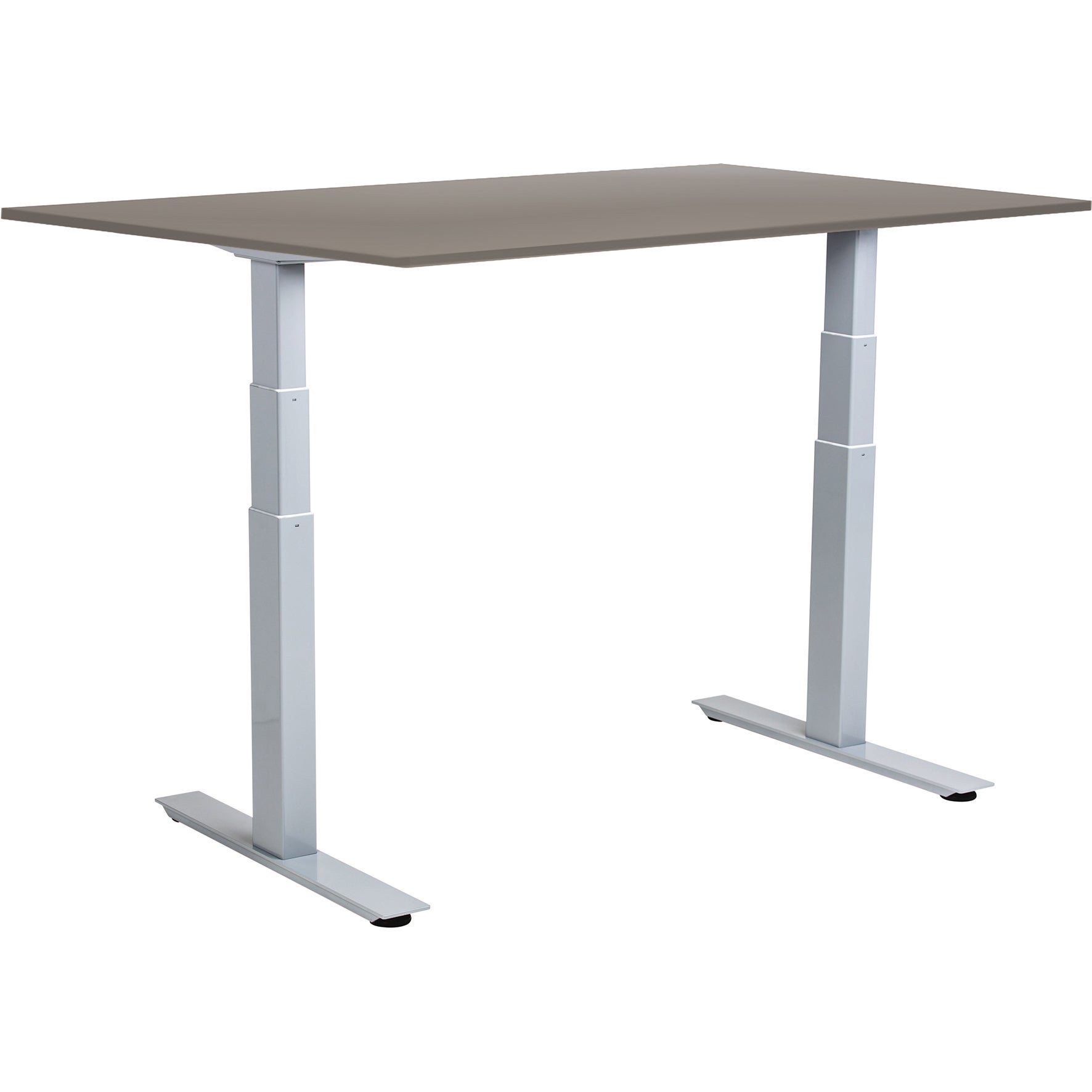 [8559259] Skrivbord el Easydesk Adapt VI grå/aluminium 140x80 cm