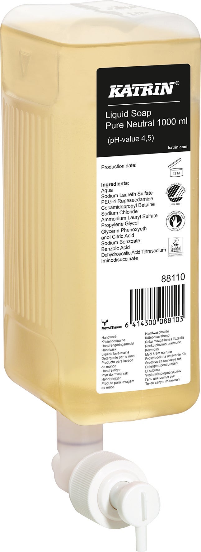 [2260594] Flytande tvål Pure Natural 1000 ml Katrin