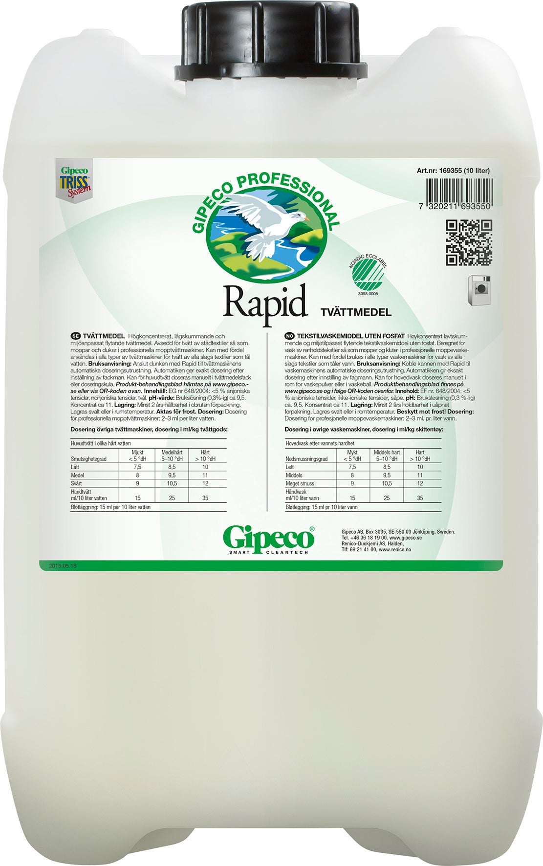[2260010] Tvättmedel RAPID Flytande 10l
