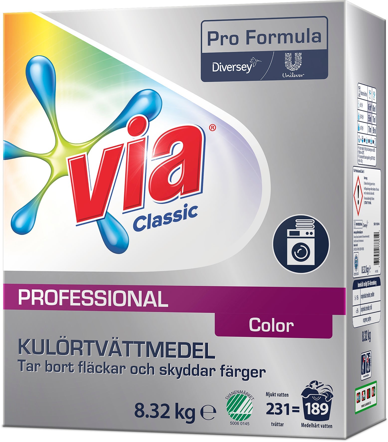 [8556120] Tvättmedel Via Professional Color+ 8,32 kg