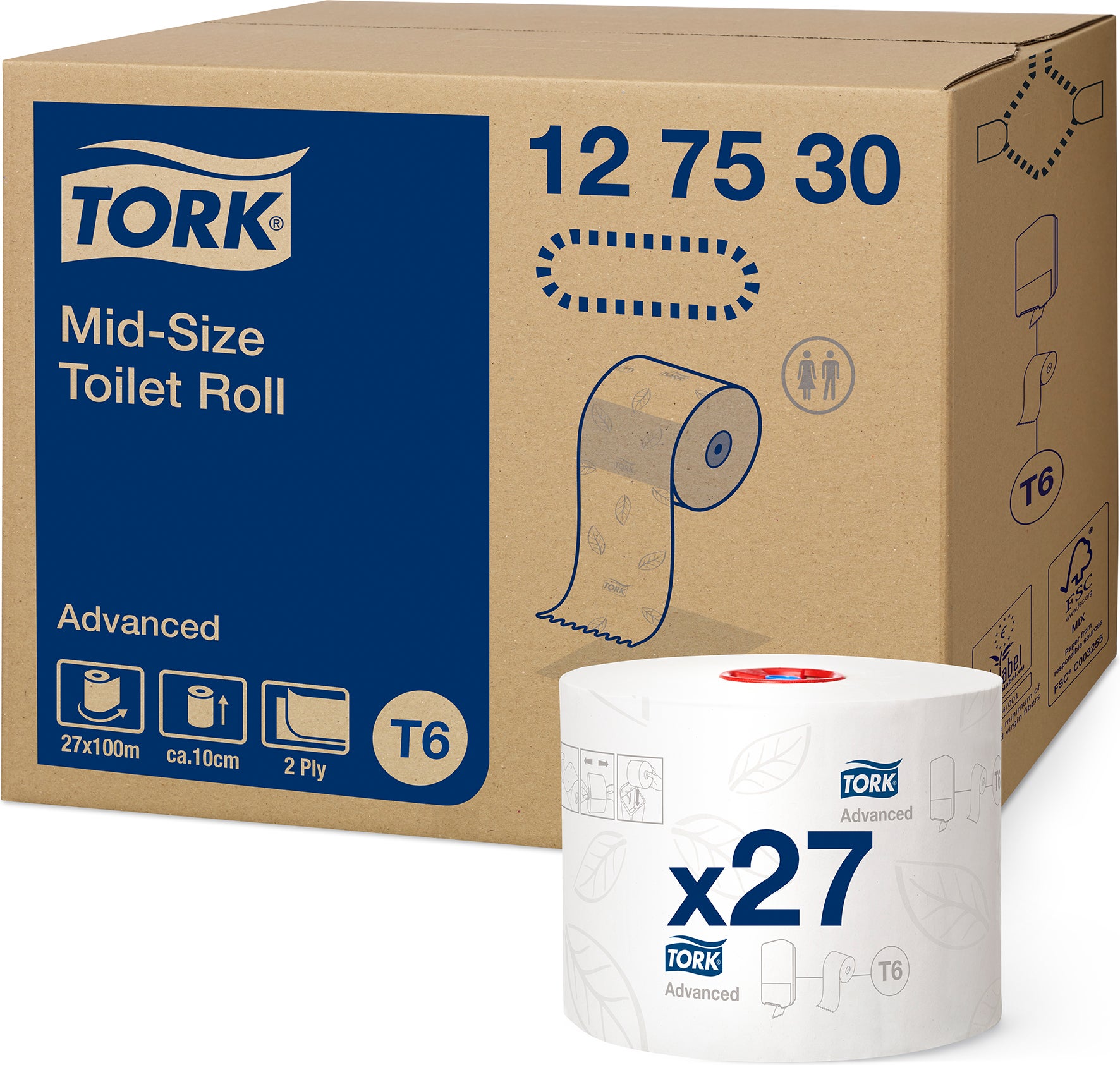 [2514121] Toalettpapper Tork Advanced T6 27 st/krt