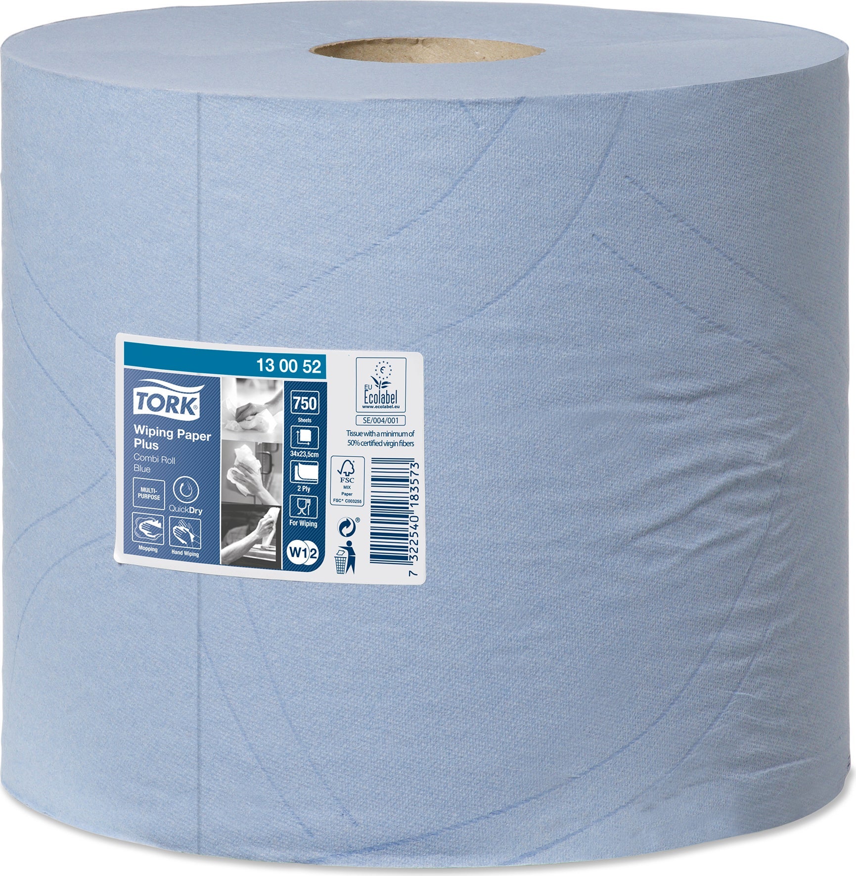 [2522136] Avtorkningspapper Plus Tork W1/W2 Blå 2 st/fp