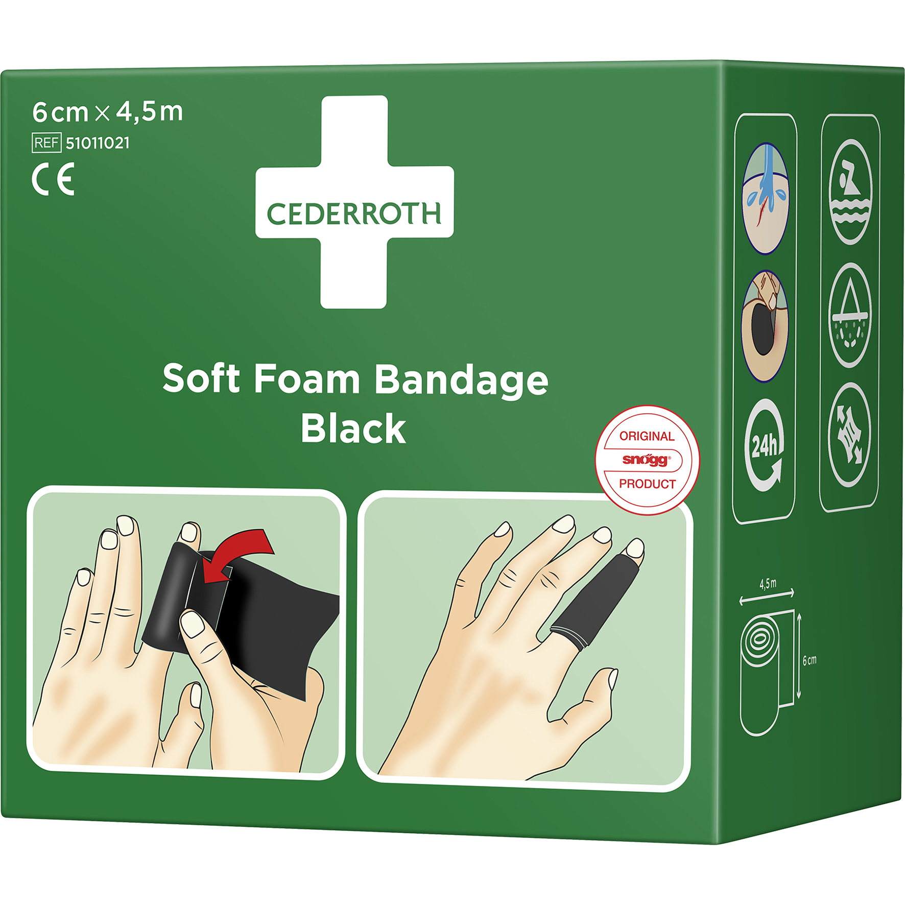 [8559612] Soft BLACK 6cmx4,5m Cederroth