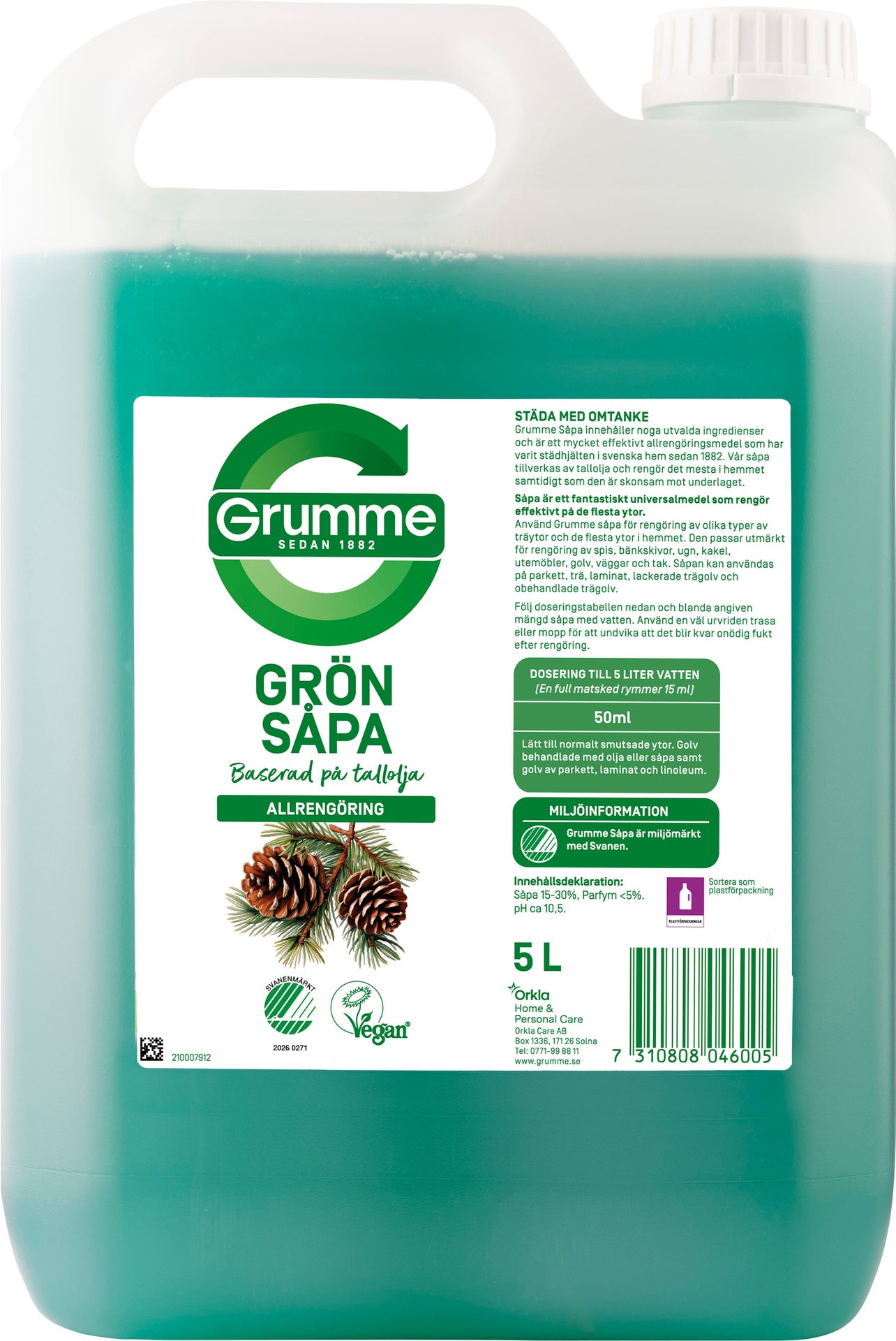 [8555654] Såpa Grön Grumme 5 liter