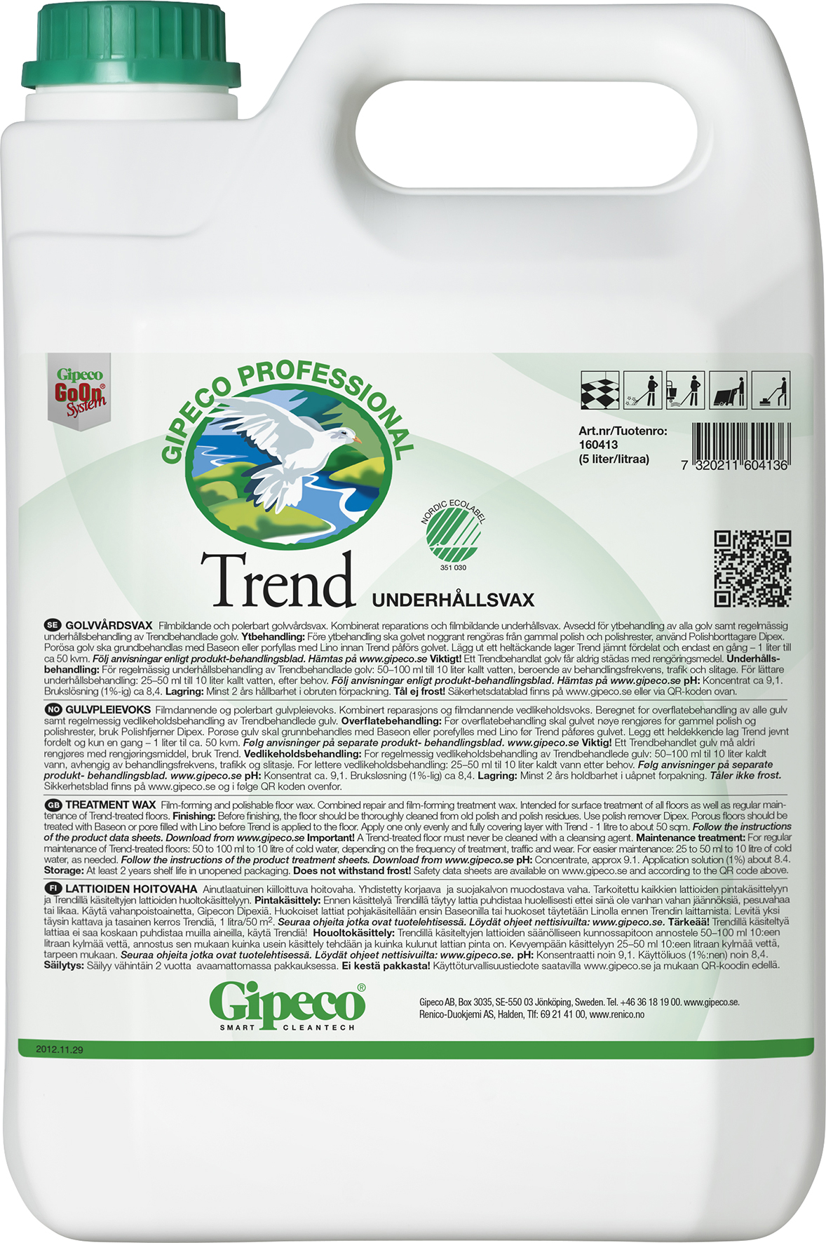 [2260003] Trend Golv/Underhållsvax 5l