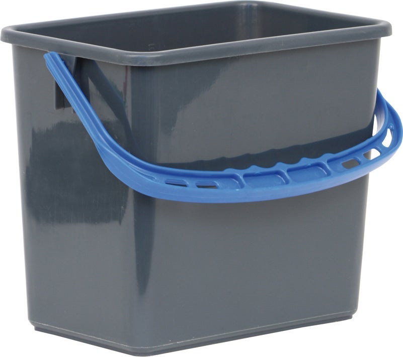[8552137] Hink 6 liter grå med blått handtag