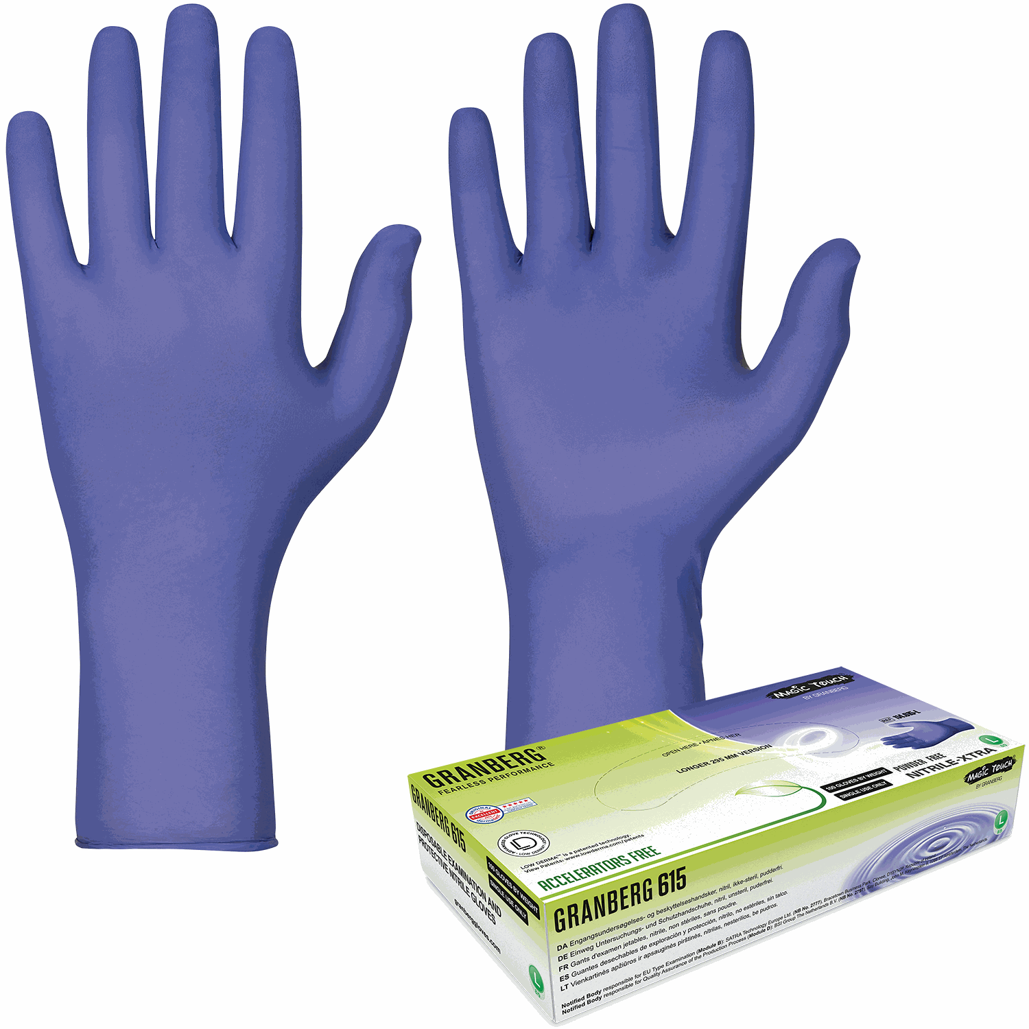 [8558506] Engångshandske nitril puderfri Indigo M 100 st/fp