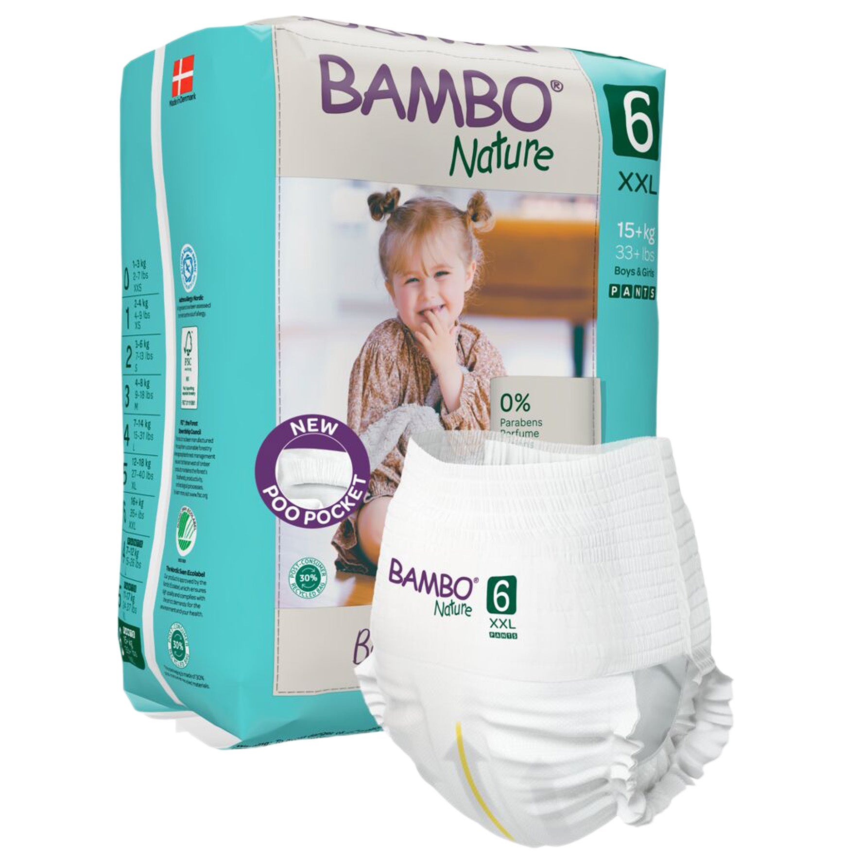 [8556129] Blöja Bambo Nature Pants 18+ kg 18 st/fp