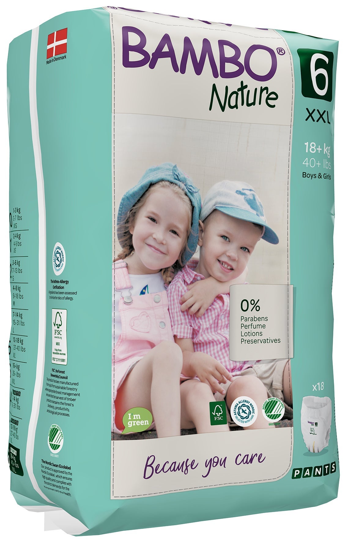 [8556129] Blöja Bambo Nature Pants 18+ kg 18 st/fp