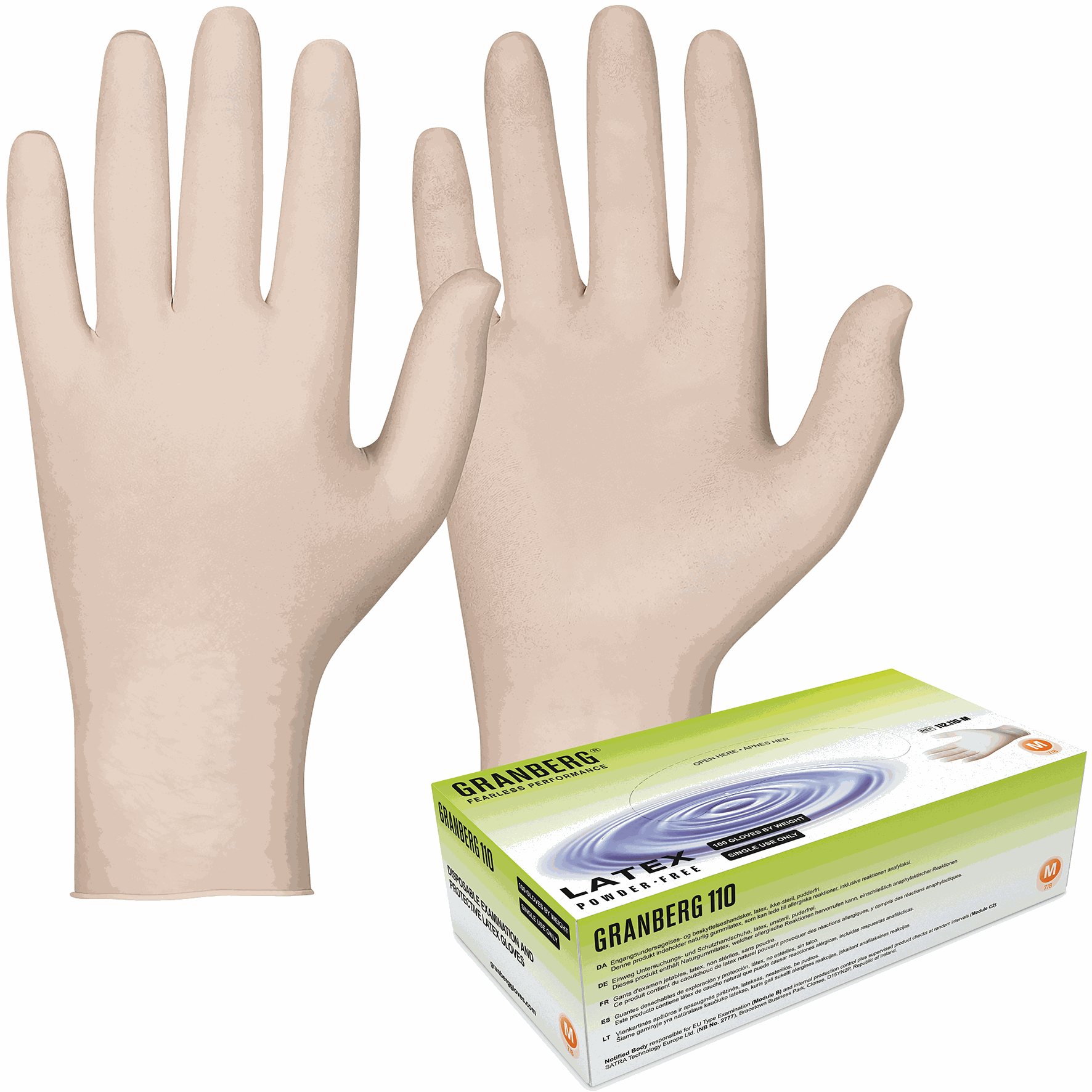 [8558398] Handske Latex puderfri M 100/