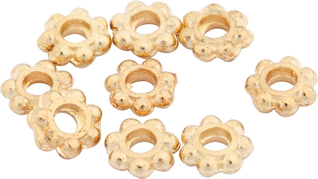 [8300811] Ledpärlor blomma guld 100/fp