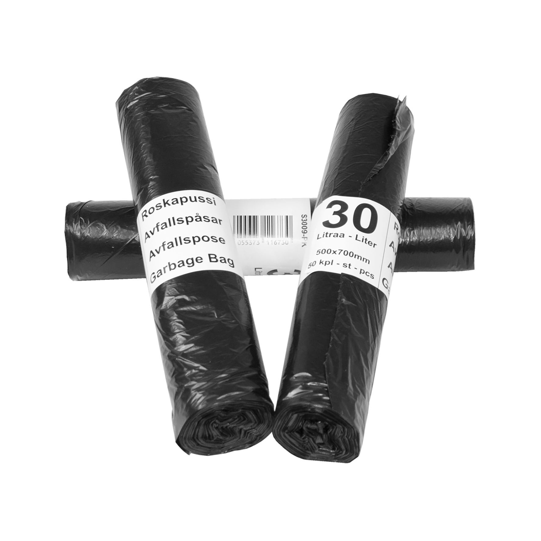 [8560583] Soppåsar 30 liter svart 9my 50 st/rulle