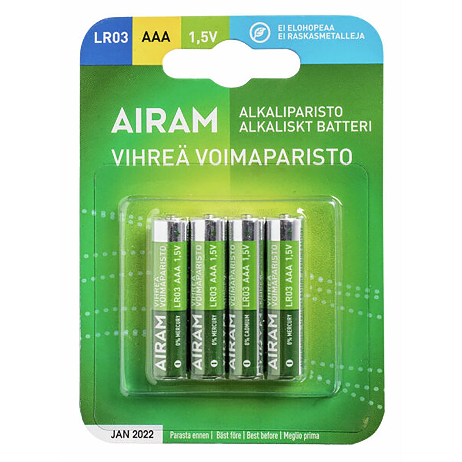 [8560609] Batteri Airam Alkaliskt AAA 4 st/fp