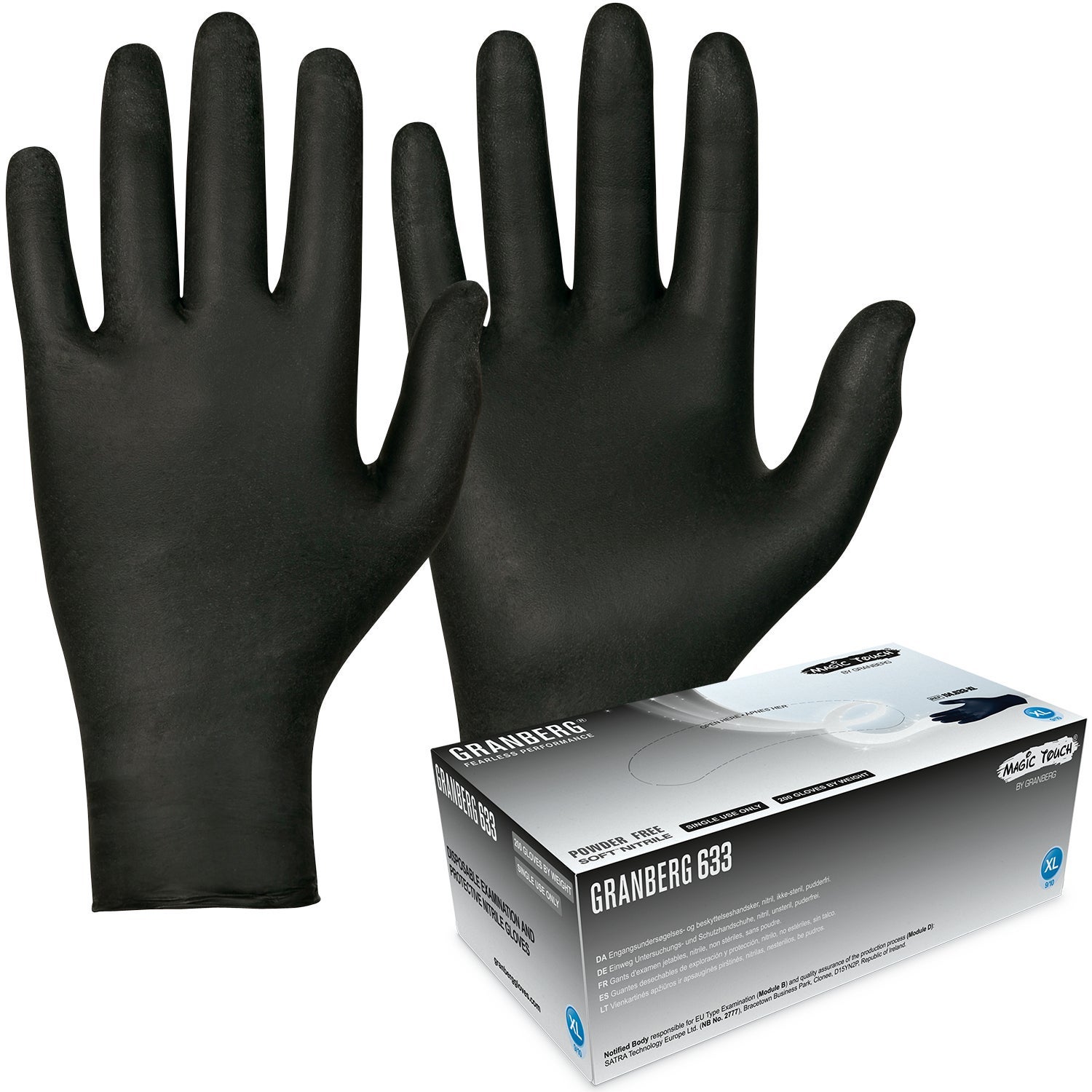 [8561134] Handske nitril svarta L 200 st/fp
