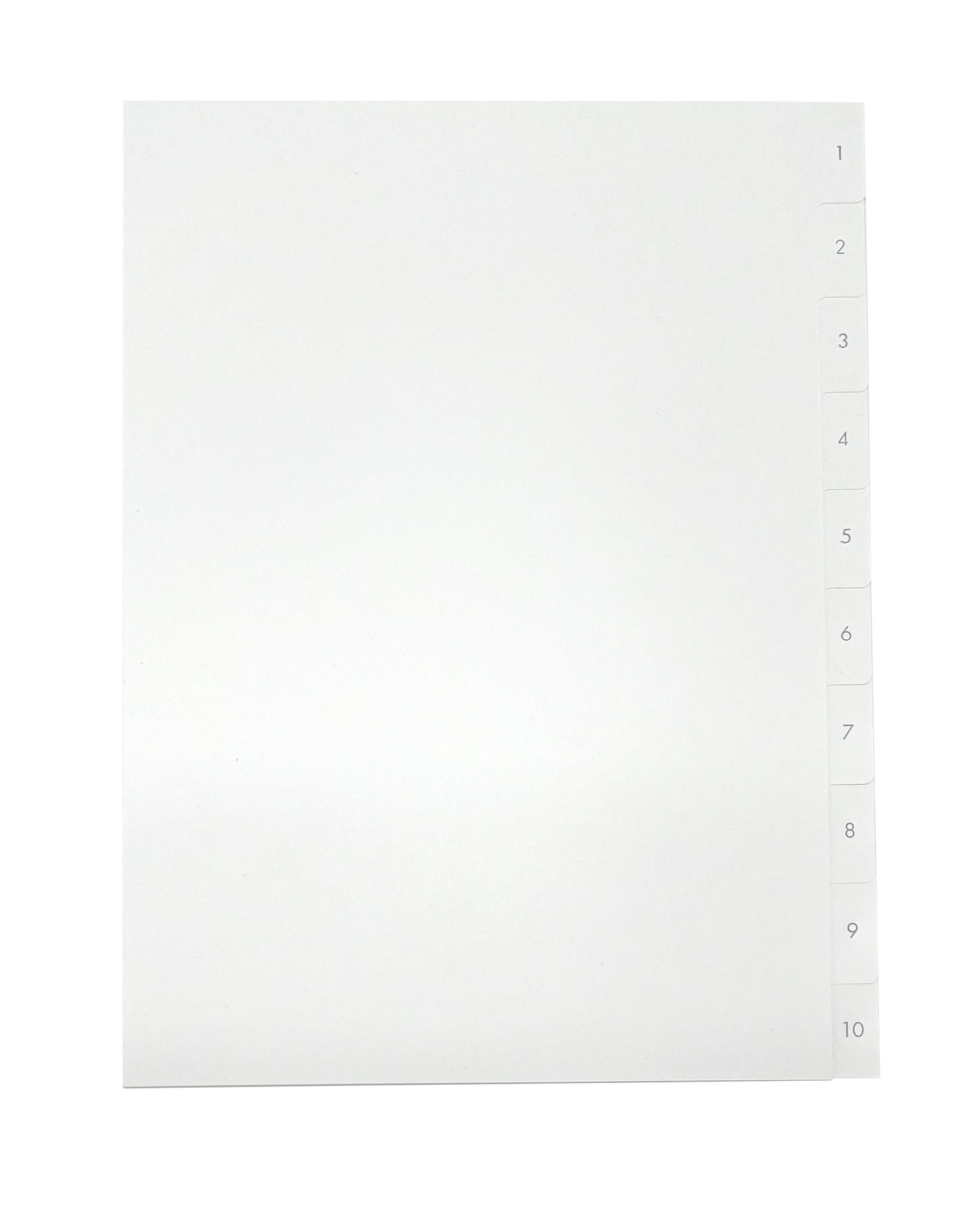 [EEHANNE017] Pärmregister A4 1-10 vita med grått tryck 25st/fp