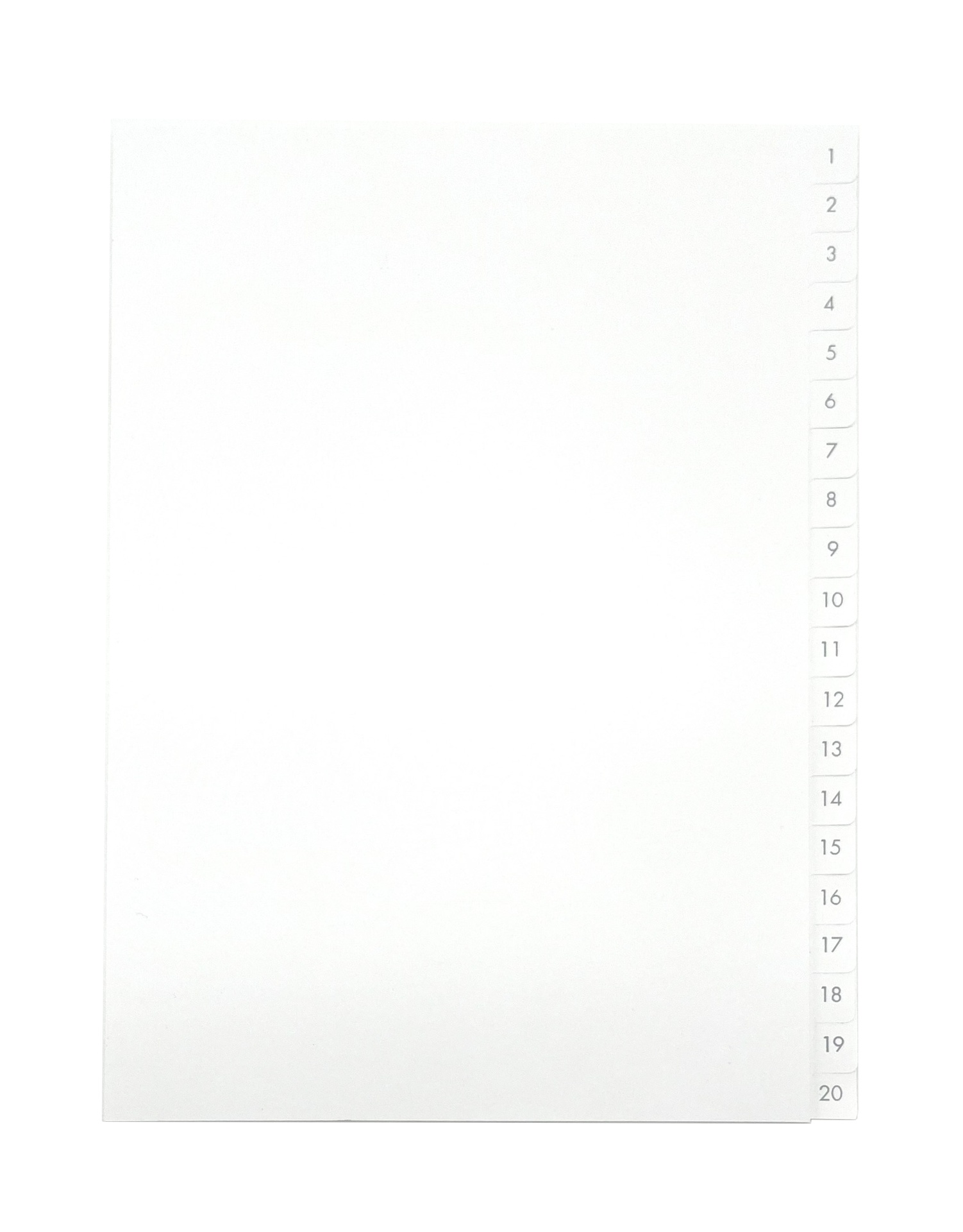 [EEHANNE018] Pärmregister A4 1-20 vita med grått tryck 15st/fp