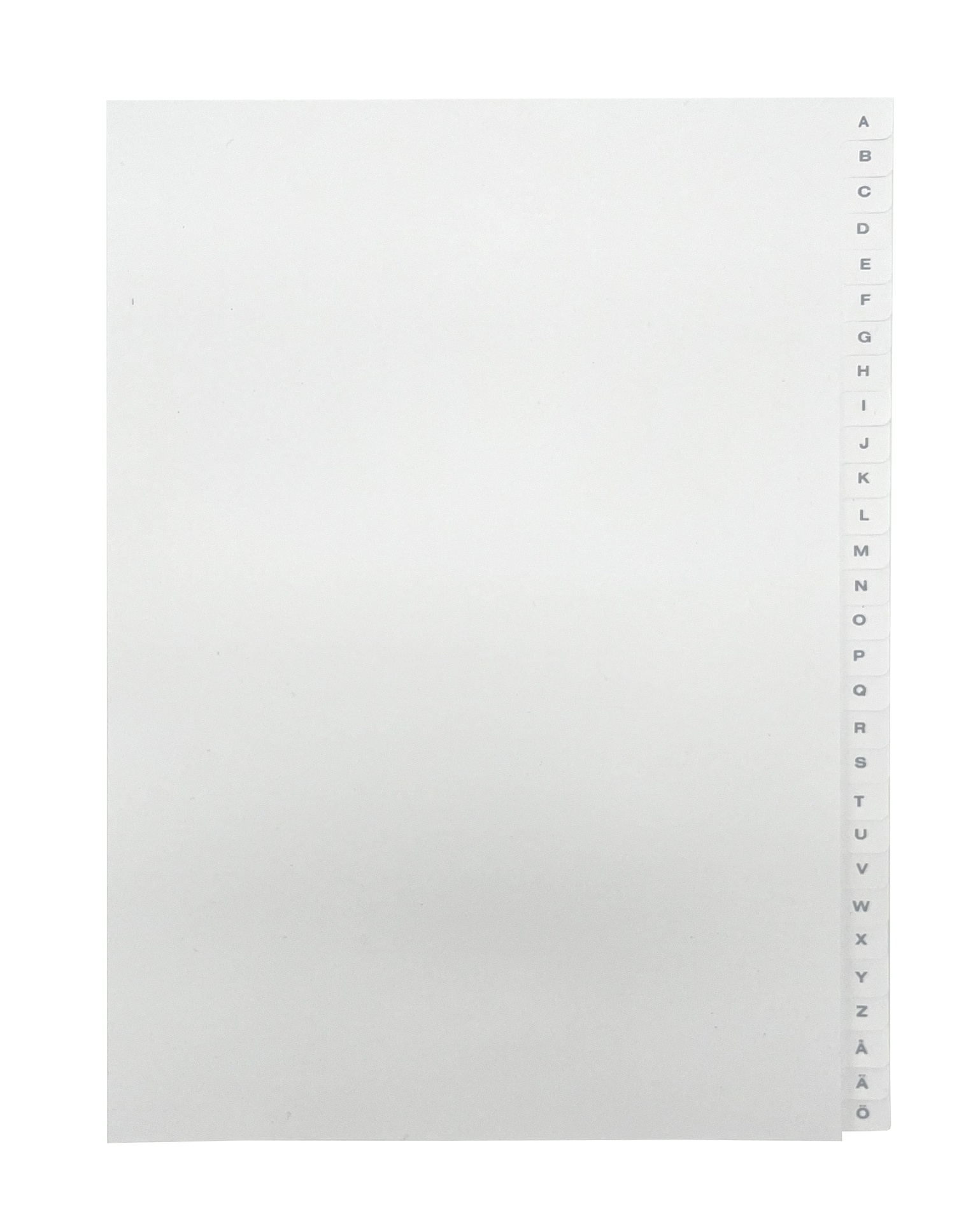 [EEHANNE025] Pärmregister A4 A-Ö vita med grått tryck 10st/fp