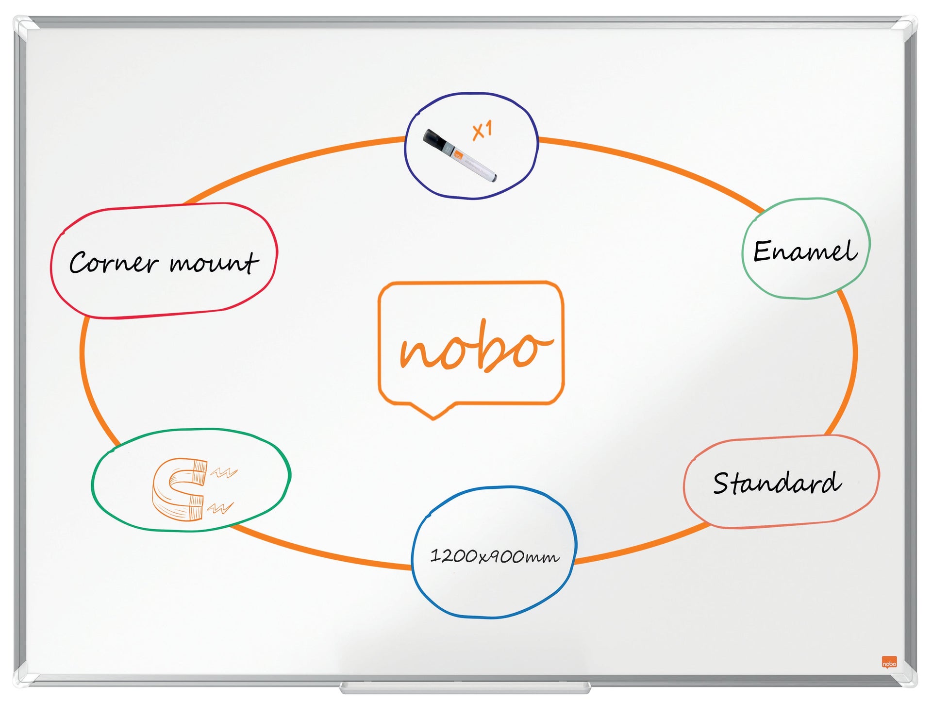 [8562485] Whiteboard Premium Plus Emalj 1200 x 900 mm