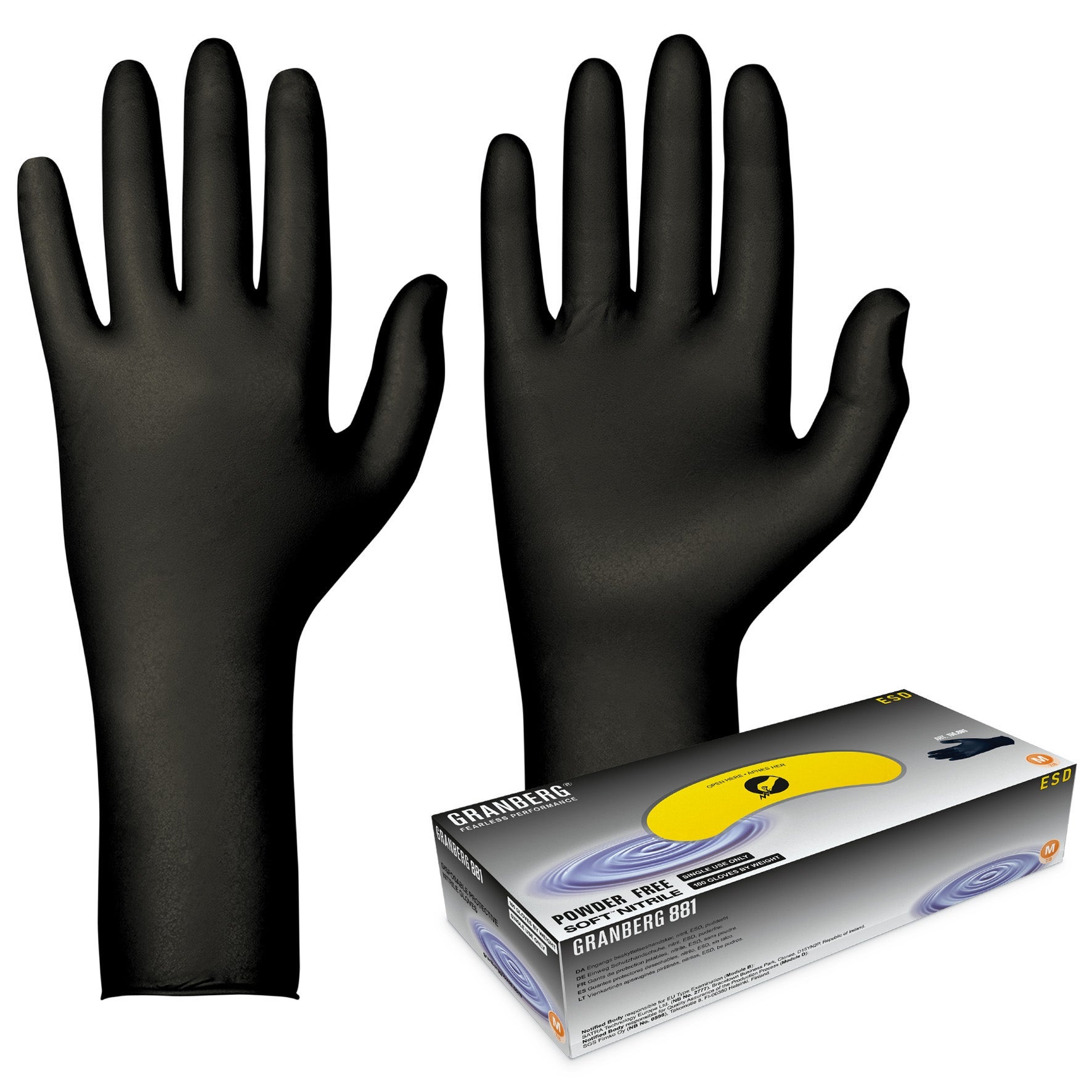 [8563024] Hanske nitril svart ESD S 100 st/fp