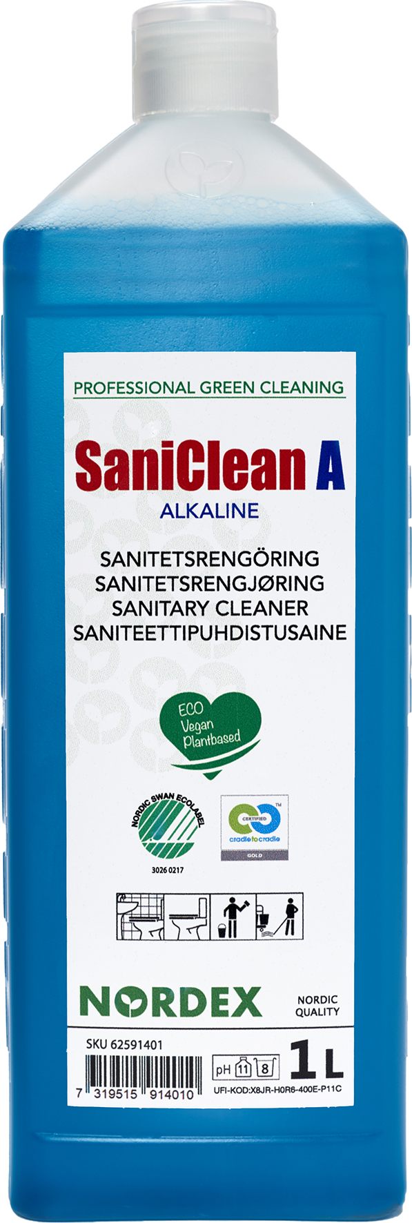 [8556892] SaniClean A sanitetsrent, 1 L