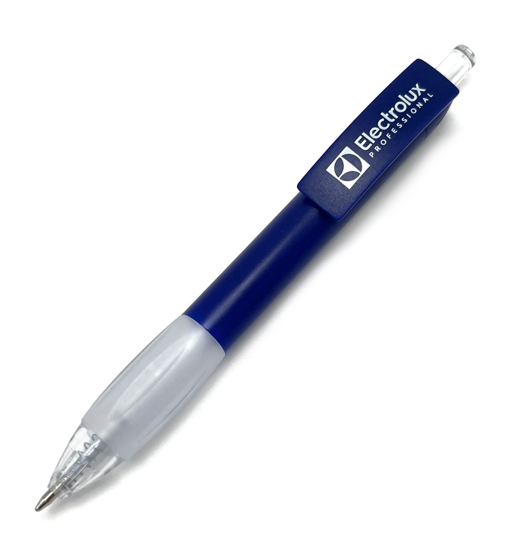 [EEELP033] Penna matt mörkblå med vit logo 50st/fp