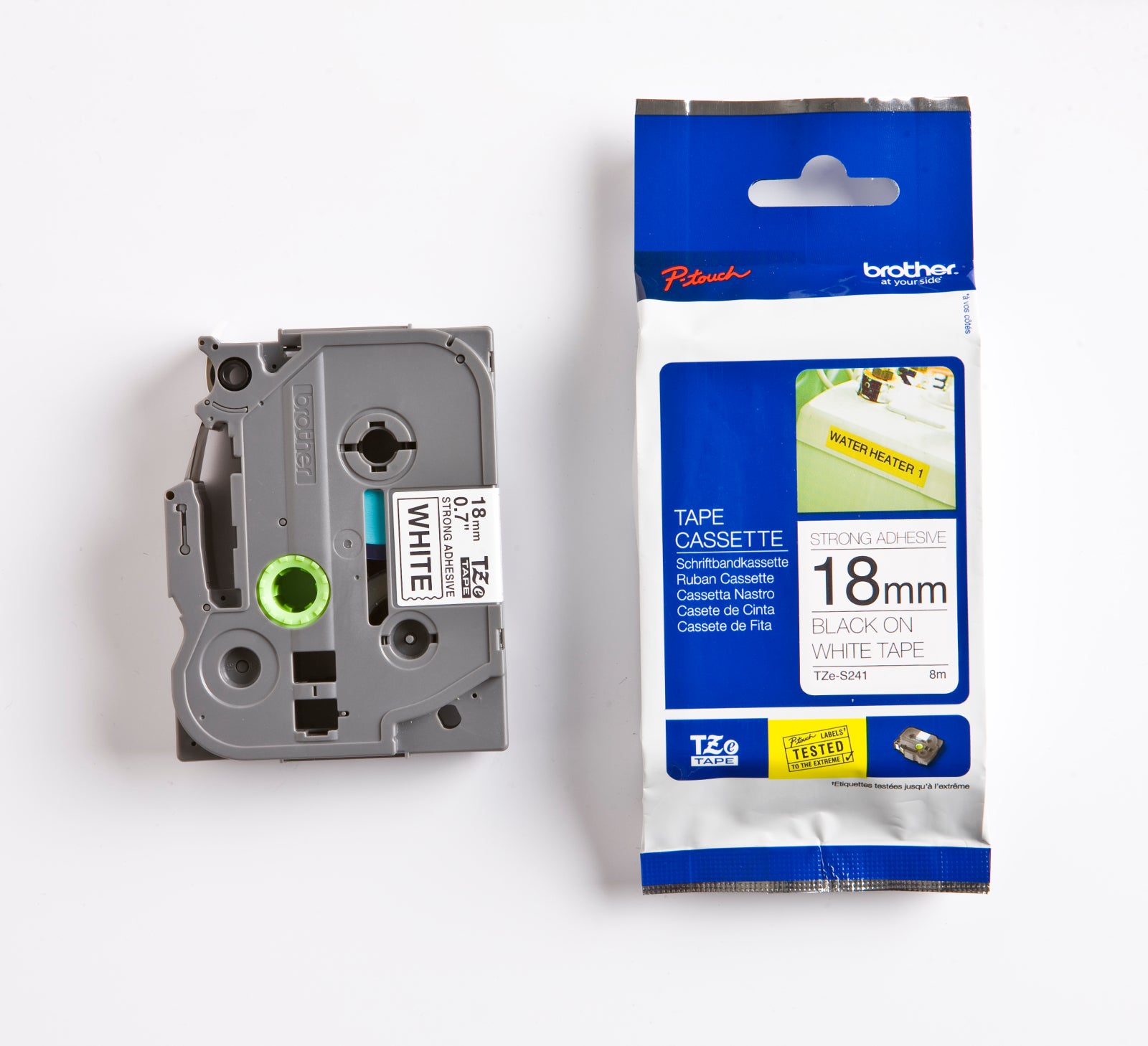 [8563729] Märkband TZeS241 18 mm x 8 m svart/vit