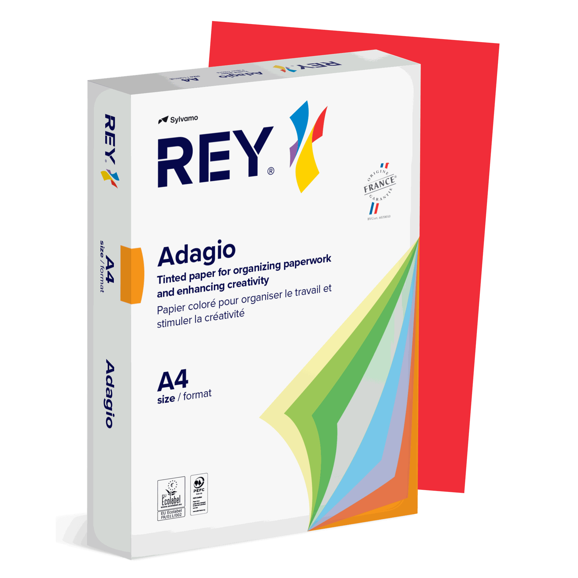[1610422] Färgat kopieringspapper Rey Adagio A4 80g 500/fp Red