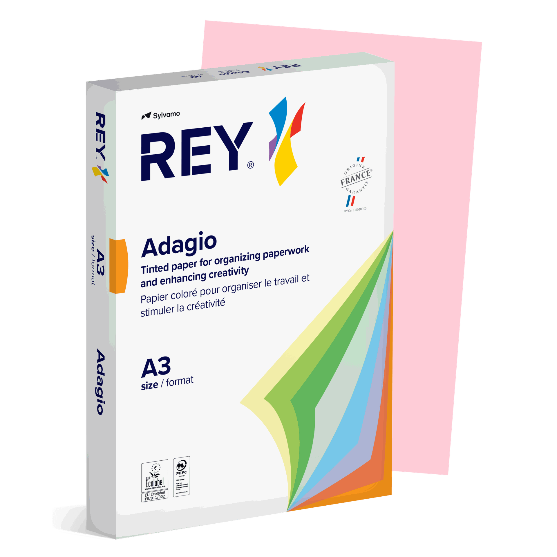 [1610389] Färgat kopieringspapper Rey Adagio A3 80g 500/fp Pink