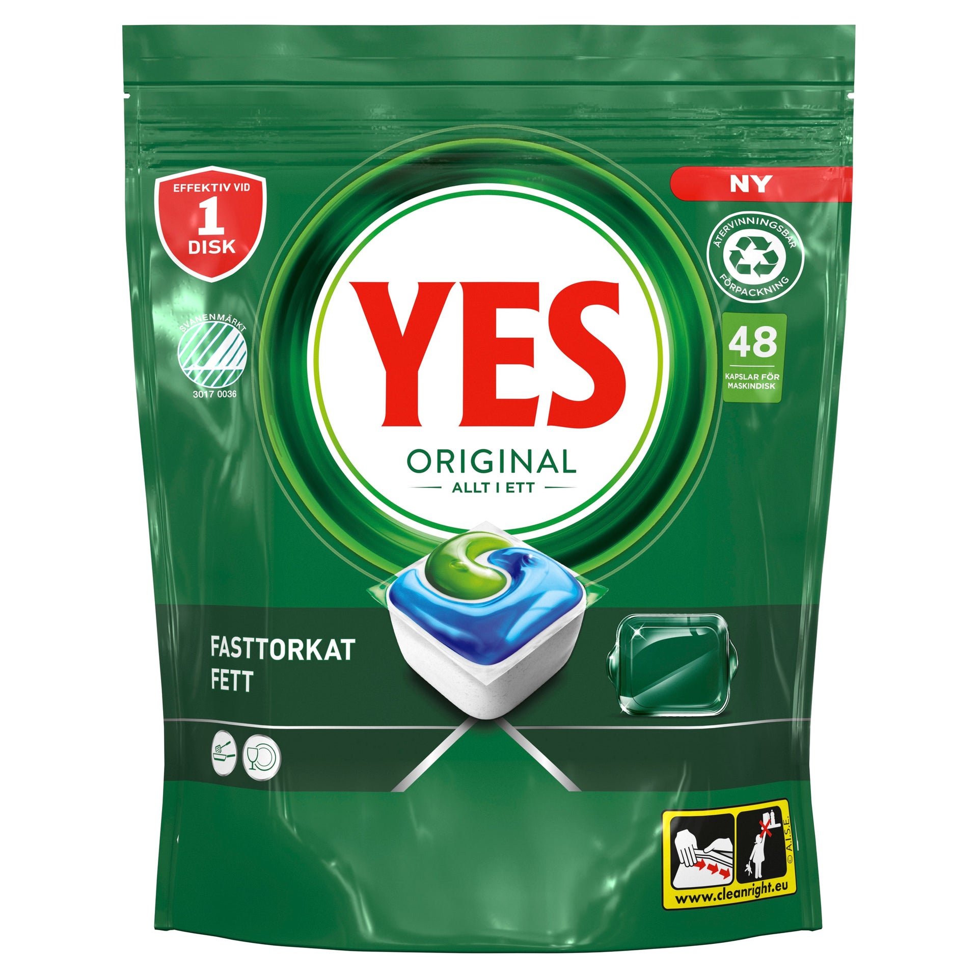 [8564589] Diskmaskinstabletter YES All in One 48-pack