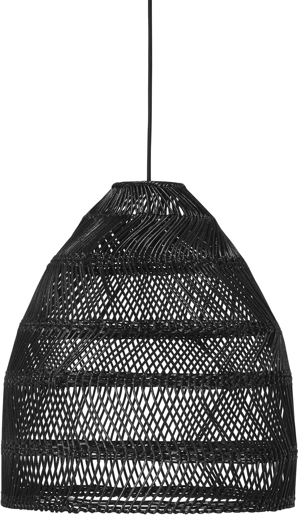 [8555352] Taklampa / Takskärm Maja Wicker svart 53 cm