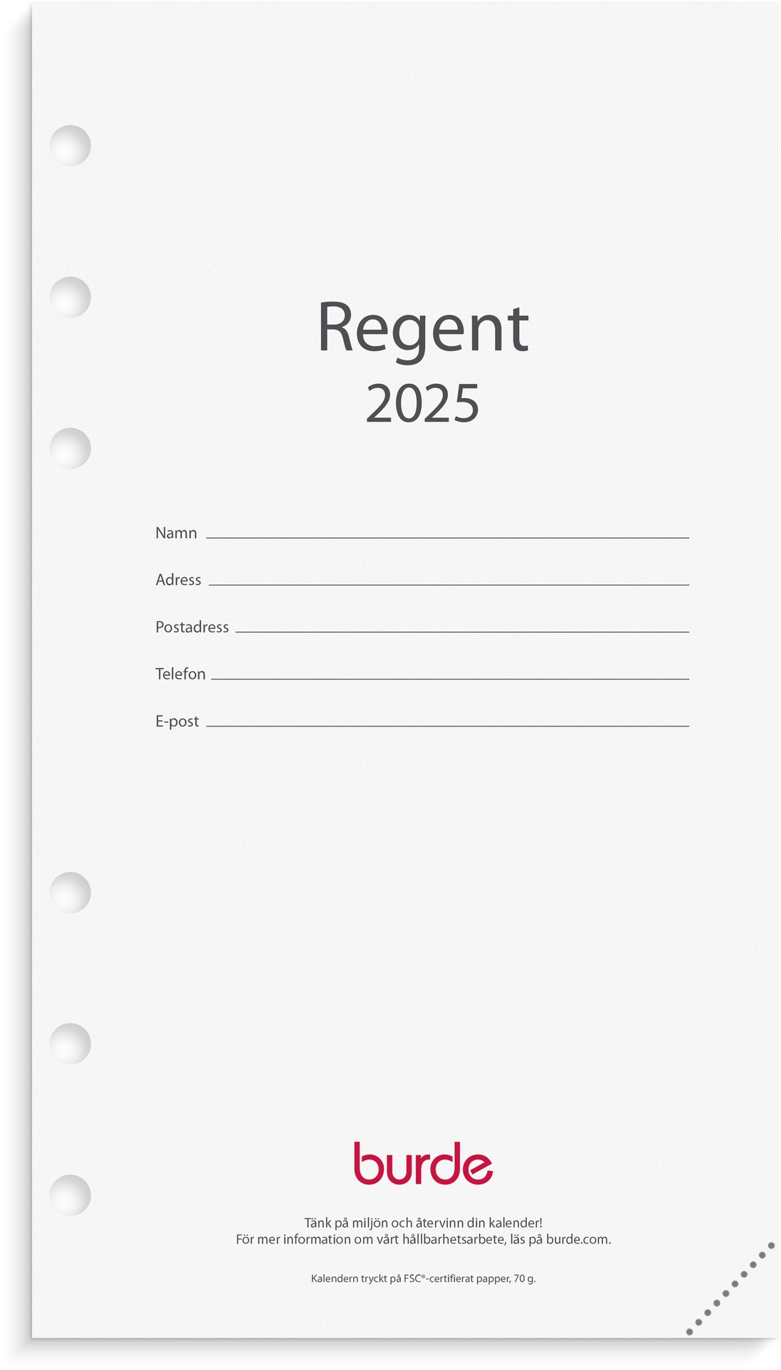 [61460125] Regent kalendersats 2025