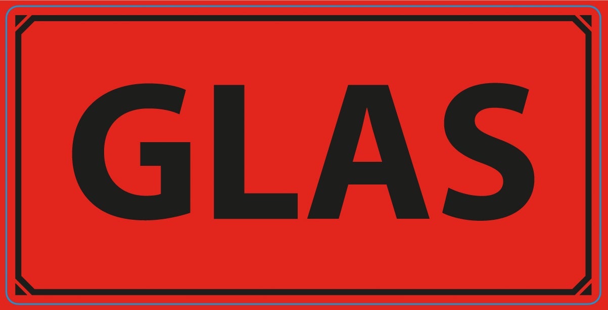 [8564925] Varningsetikett Glas 1000/rl