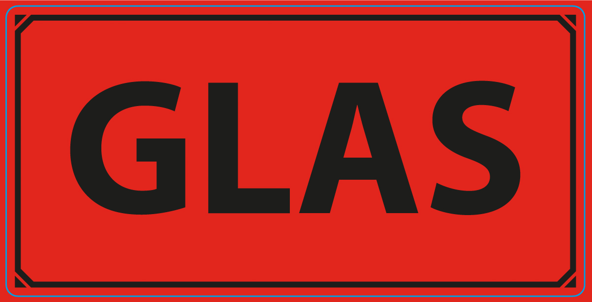 [8564925] Varningsetikett Glas 1000/rl