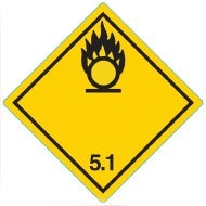 [8564904] Farligt gods-etiketter 5.1 Oxidizer 250 st/rulle