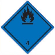 [8564903] Farligt gods-etiketter 4.3 Dangerous When Wet 250 st/rulle