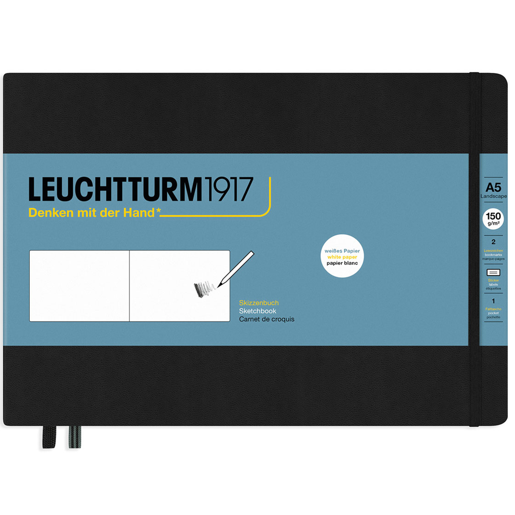 [2140497] Sketchbook landscape A5 black