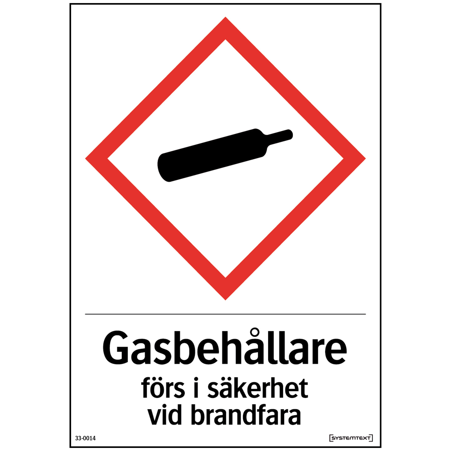 [8565827] Skylt Gasbehållare A6 plast