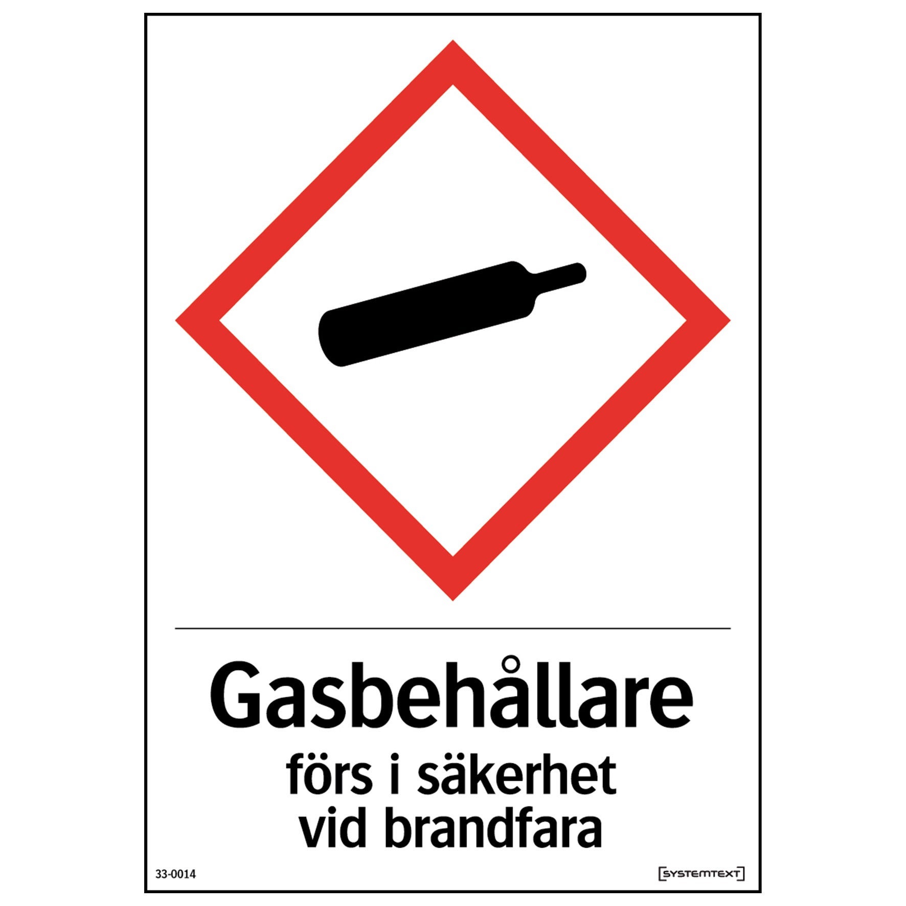 [8565829] Skylt Gasbehållare A5 plast