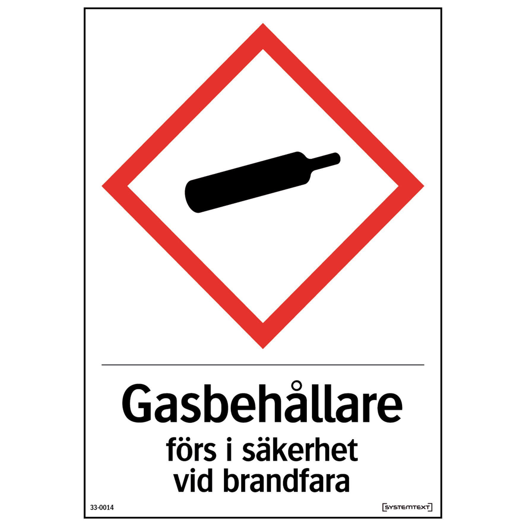 [8565829] Skylt Gasbehållare A5 plast