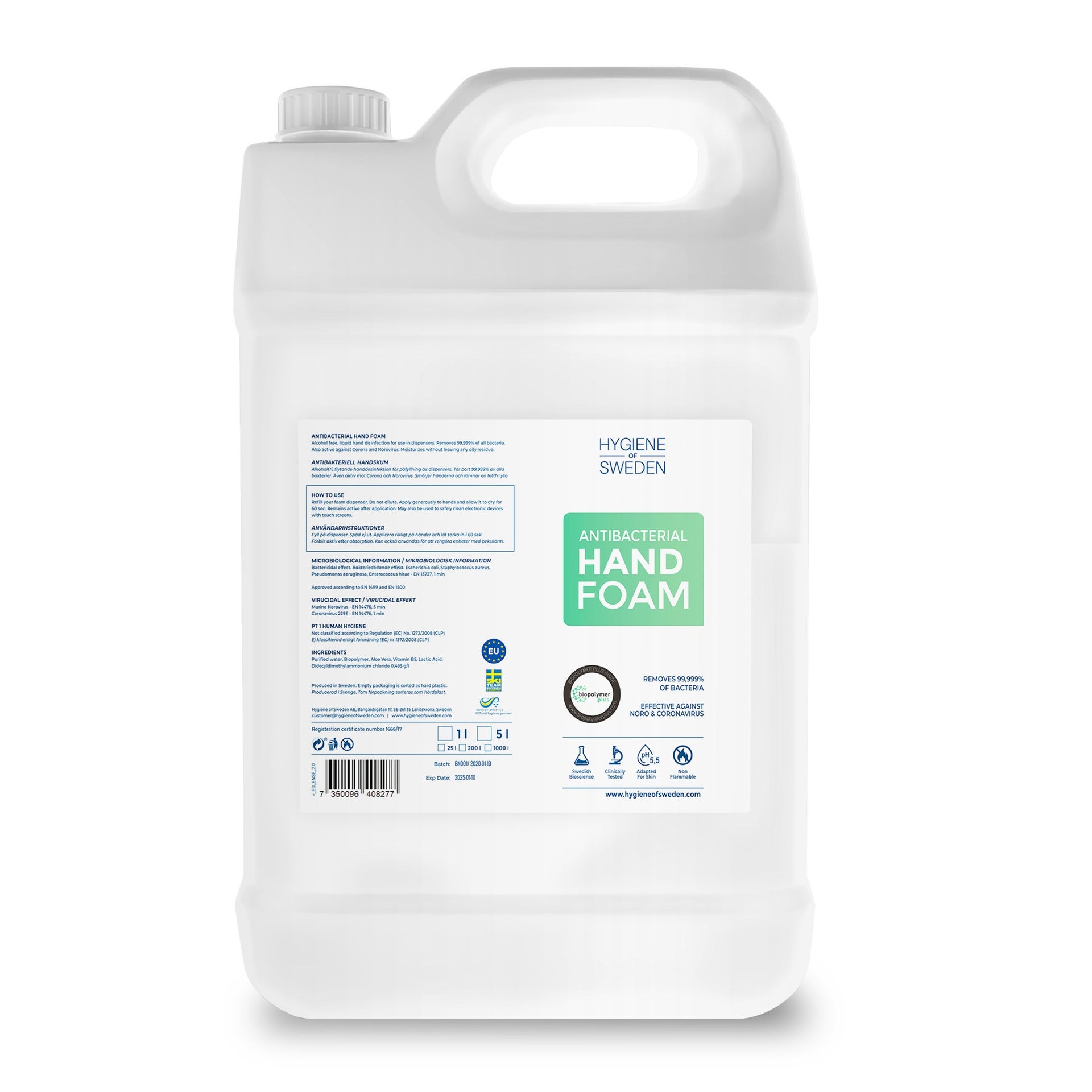 [8564074] Alkoholfri handdesinfektion Hygiene of Sweden 5 liter