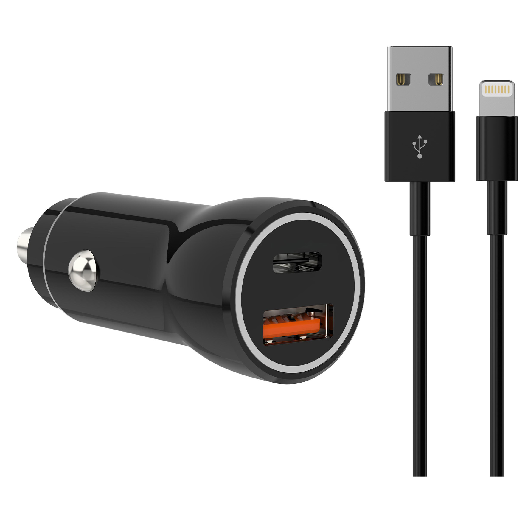 [8565241] USBA+C billaddare + lightning