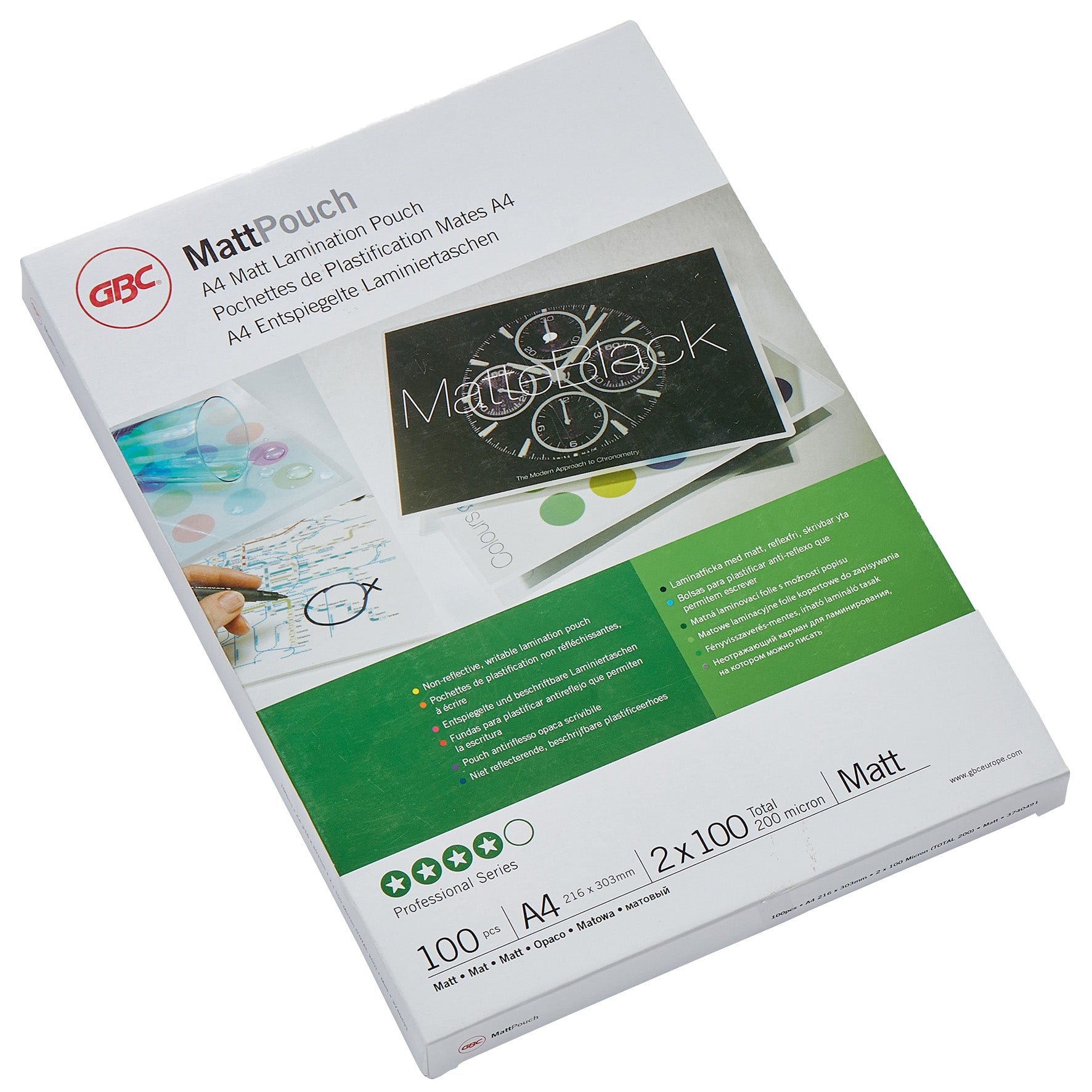 [8566535] Lamineringsfickor A4 100 mikron matt 100/fp