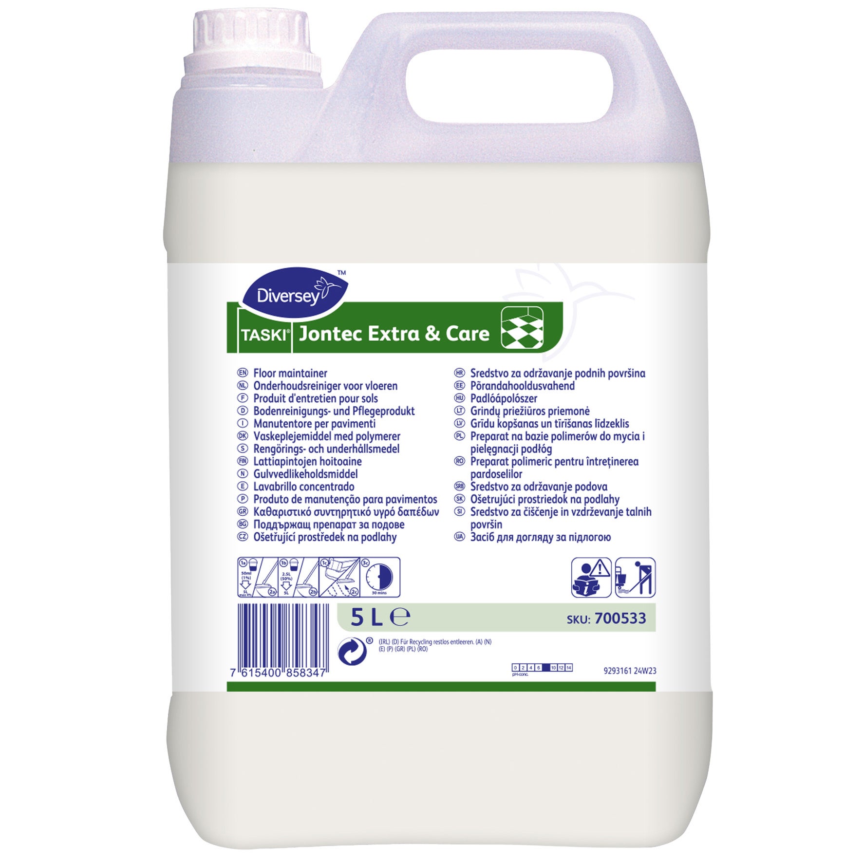 [8566592] Golvvård underhållsmedel Jontec Extra & Care 2x5 liter W1