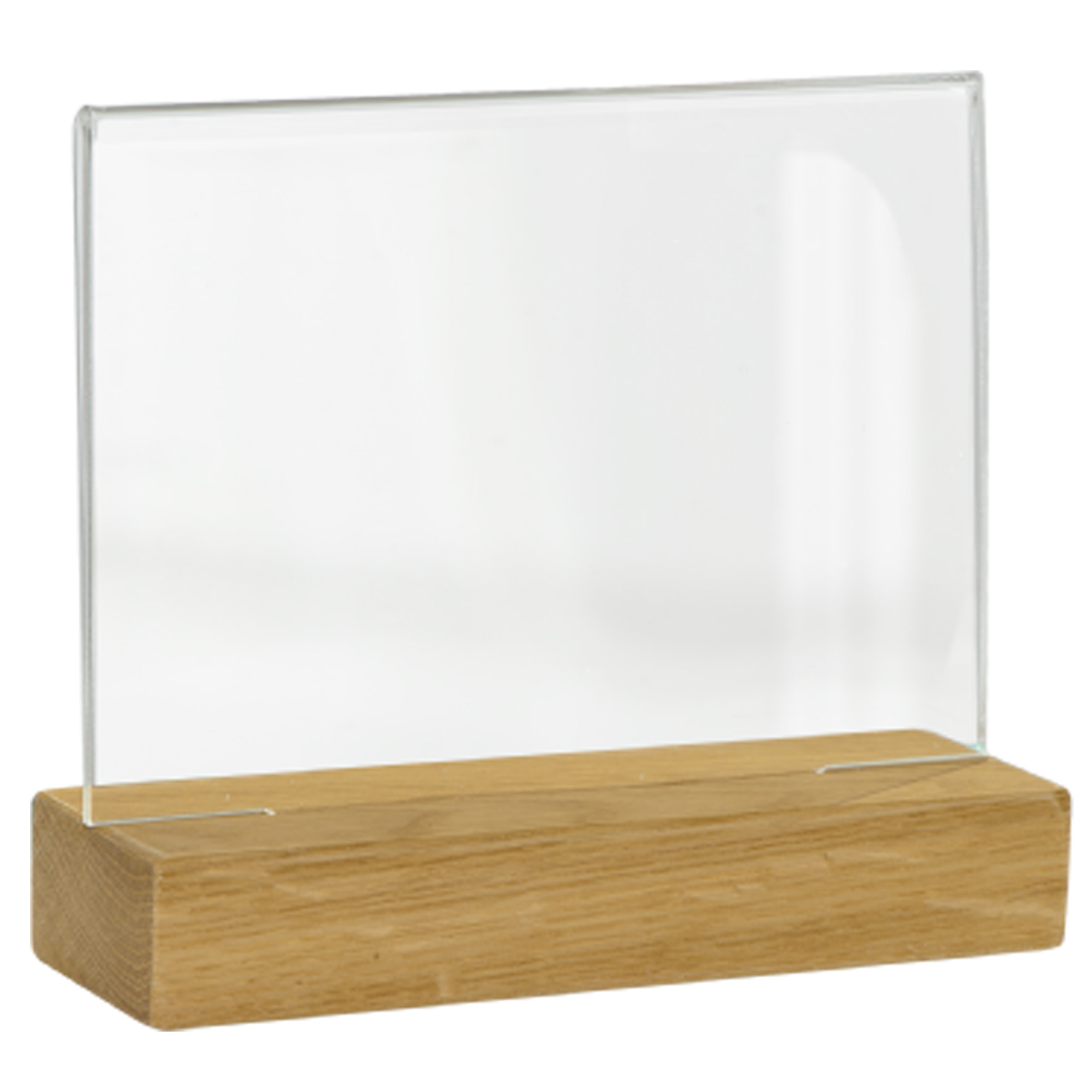 [8566889] Akrylskylt A6 liggande, träfot