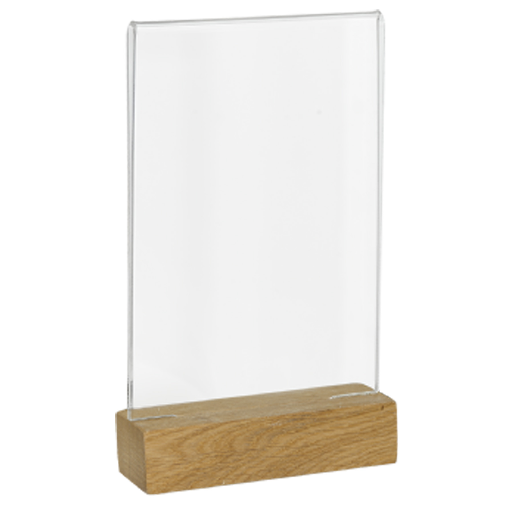 [8566888] Akrylskylt A6 stående, träfot