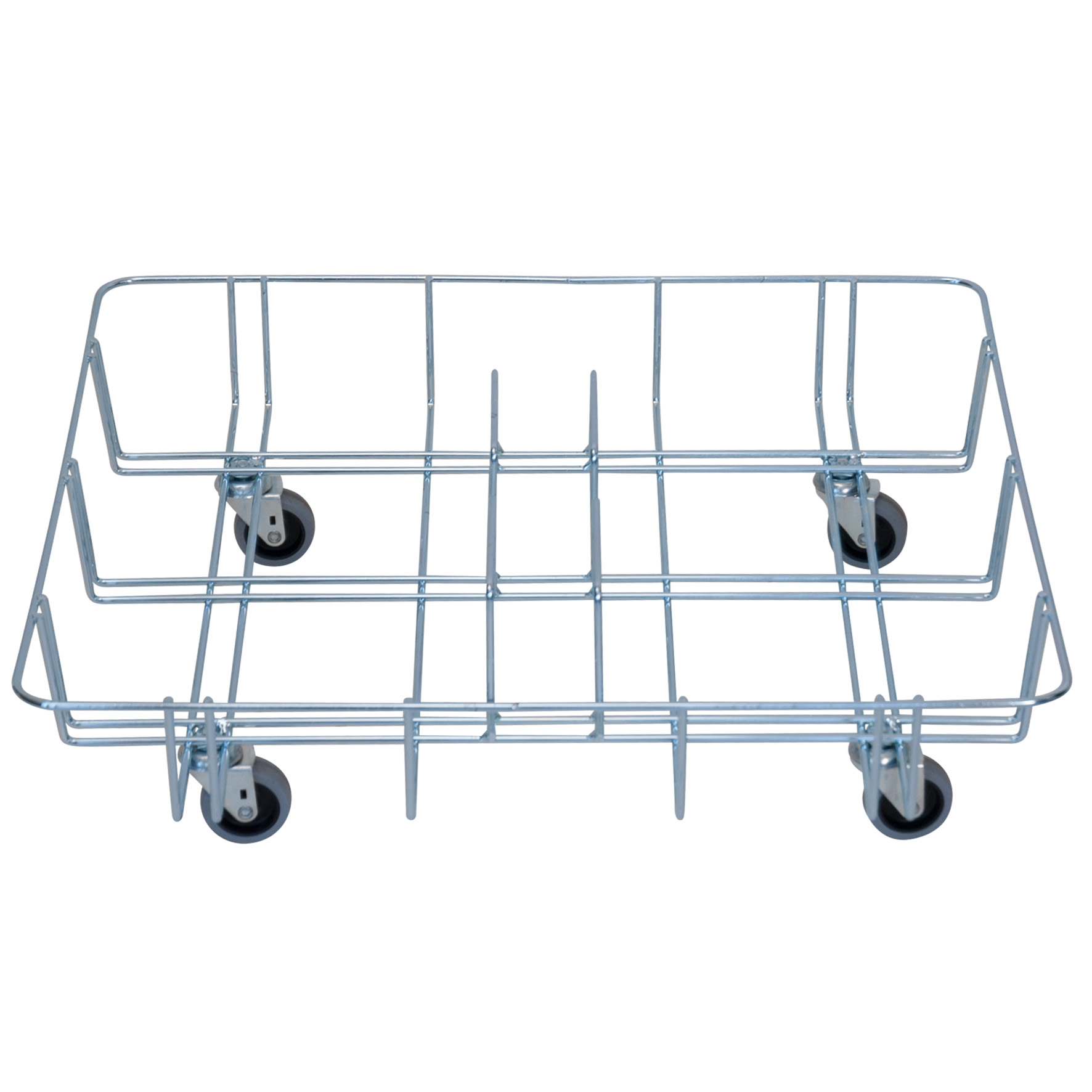 [8566785] Trådvagn för 2x60L kärl zink