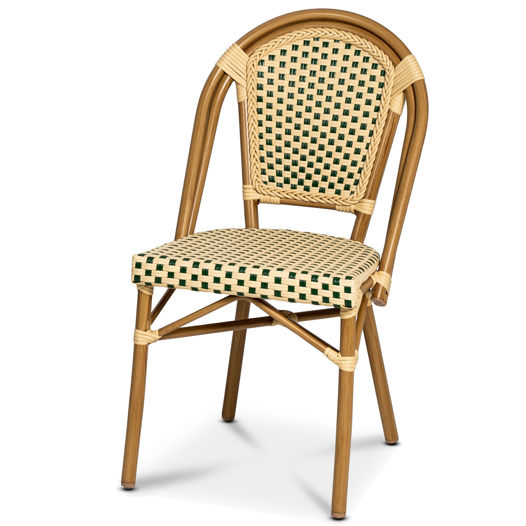 [8566943] Stol Paris, Grön/creme rotting